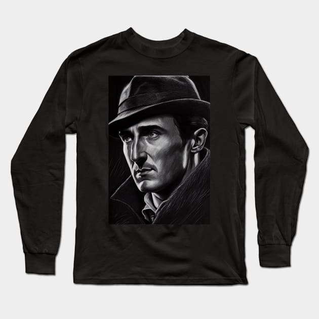 Sherlock Holmes - Black and White Long Sleeve T-Shirt by GaudaPrime31